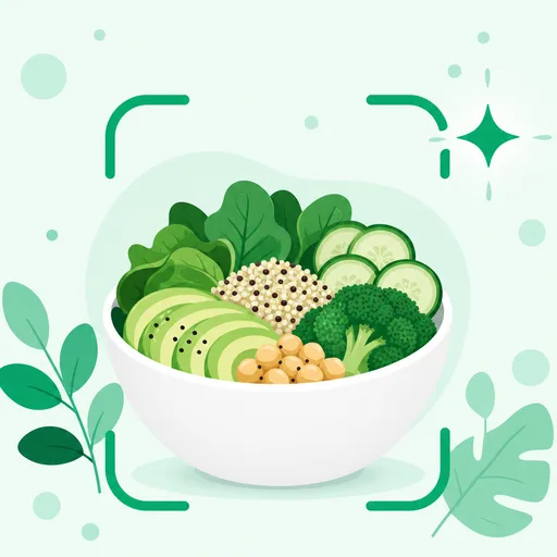 A meal bowl framed by FotoMeal's scan corners during the analysis