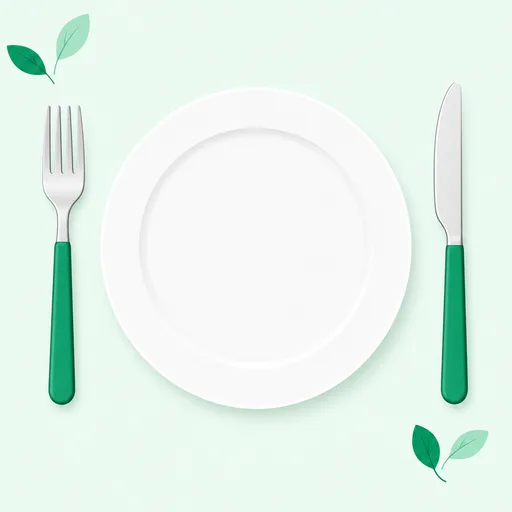 A plate and cutlery, the FotoMeal food journal